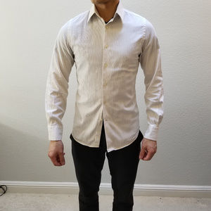 Express Men's Striped Dress Shirt XS